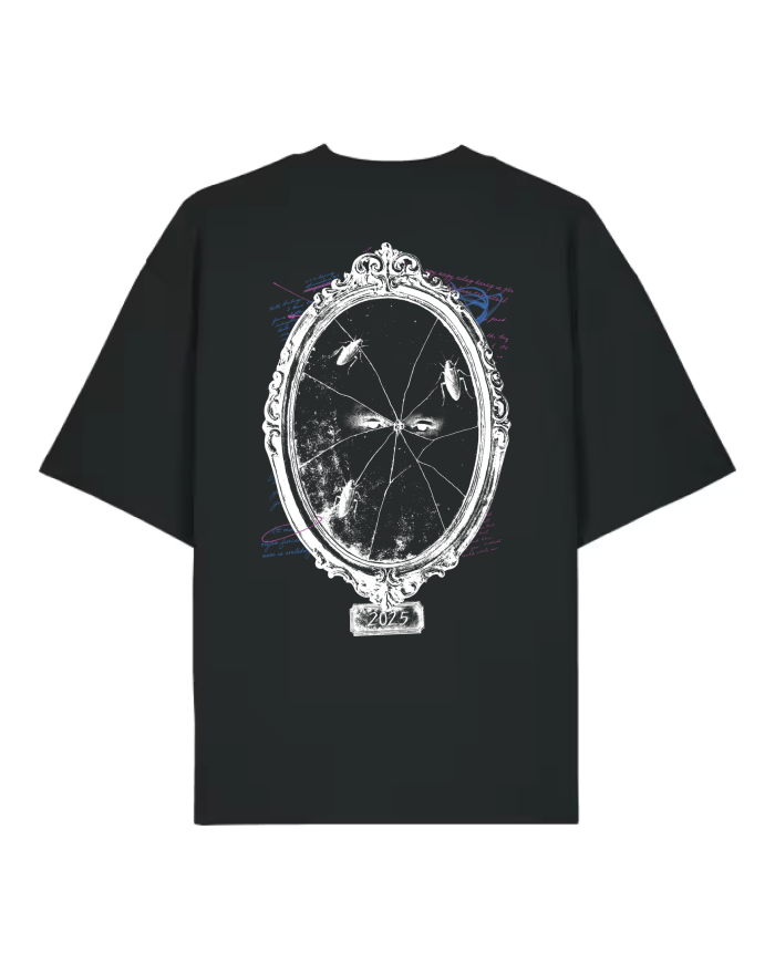 Tükrös prémium fekete oversize póló