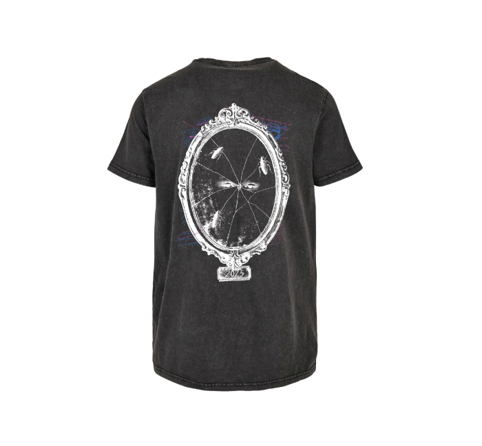 Tükrös prémium washed black oversize póló